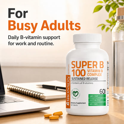 Bronson, Super B 100 Vitamin B Complex, 120Tablets