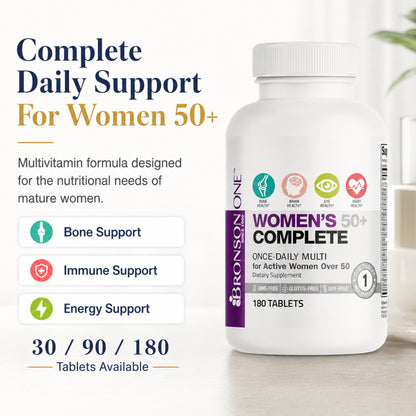 Bronson, ONE Women’s 50 Multivitamin 30/90/180 Tablets, 180Tablets