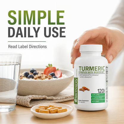 Bronson, Turmeric Curcumin with BioPerine - High, 120cap