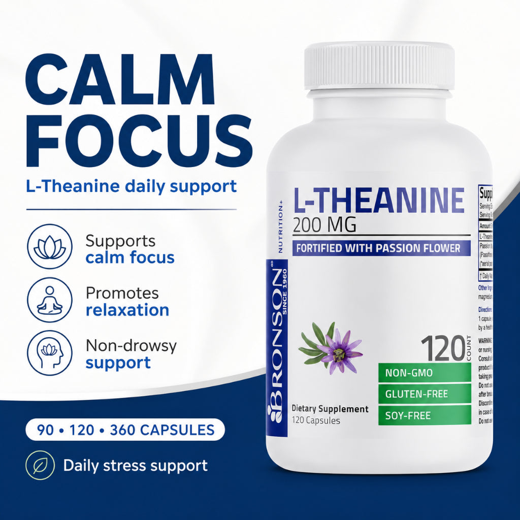 Bronson, L-Theanine with Passion Flower Herb -, 200mg