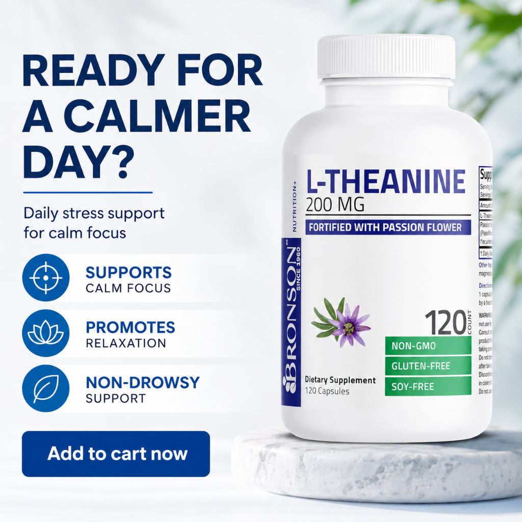 Bronson, L-Theanine with Passion Flower Herb -, 200mg