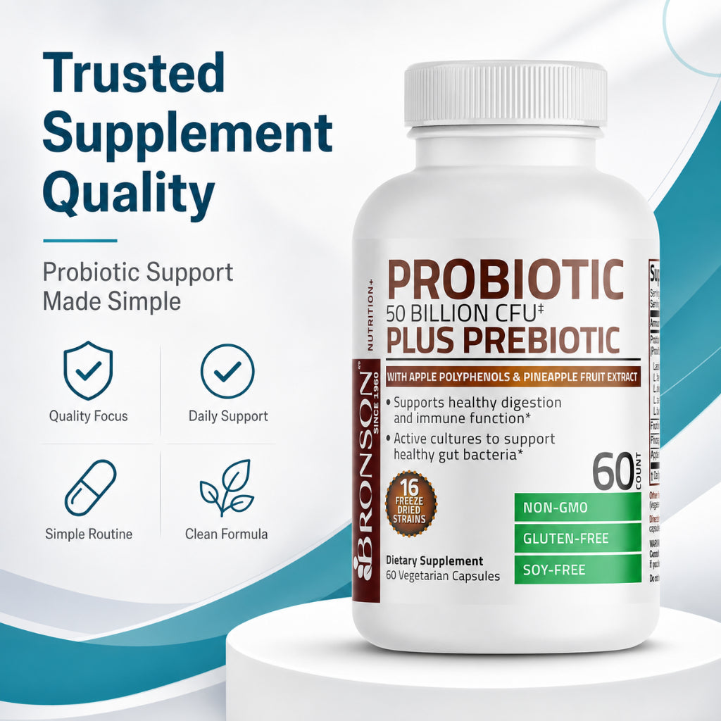 Bronson, Probiotic 50 Billion CFU Prebiotic with
