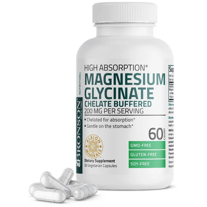 Bronson, Magnesium Glycinate 200 MG per Serving, 200MG