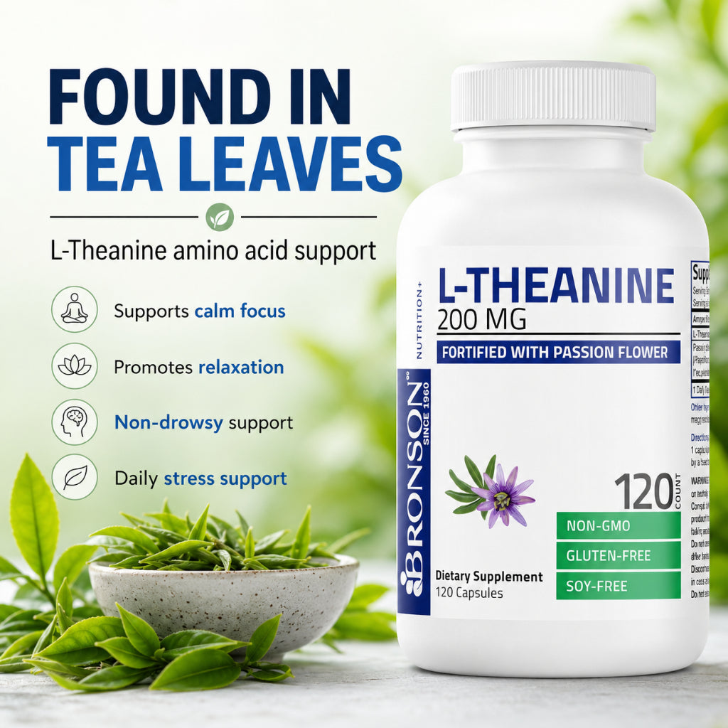 Bronson, L-Theanine with Passion Flower Herb -, 200mg