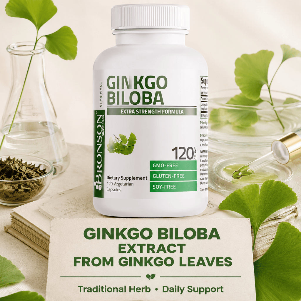 Bronson, Ginkgo Biloba Extra Strength Supports Brain, 250cap