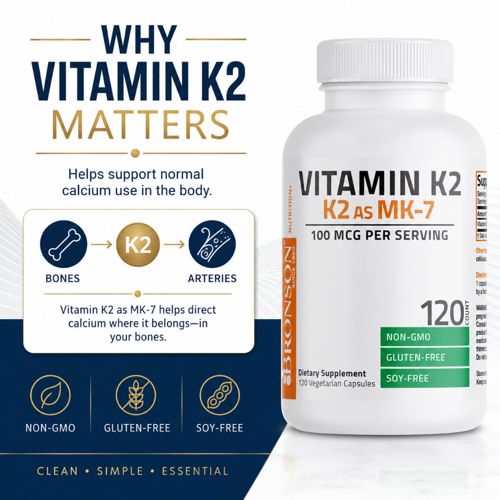 Bronson, Vitamin K2 as MK-7 Menaquinone 100, 120cap