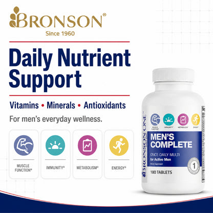 Bronson, ONE Daily Men’s Complete Multivitamin Multimineral, 180Tablets