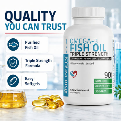 Bronson, Omega 3 Fish Oil Triple Strength, 2720mg