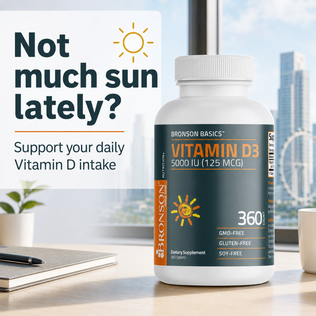 Bronson, Vitamin D3 5000iu 125mcg Healthy Muscle, 360Tablets