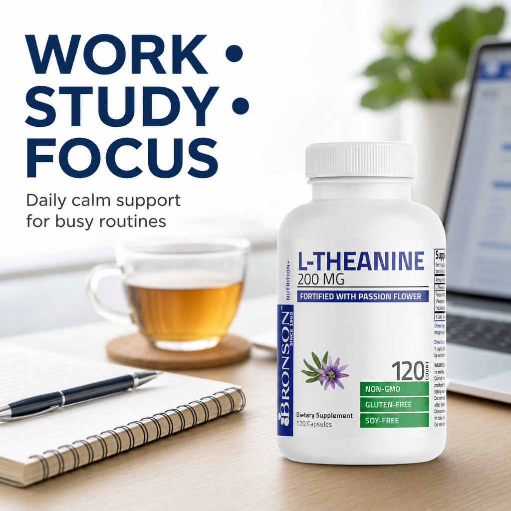 Bronson, L-Theanine with Passion Flower Herb -, 200mg