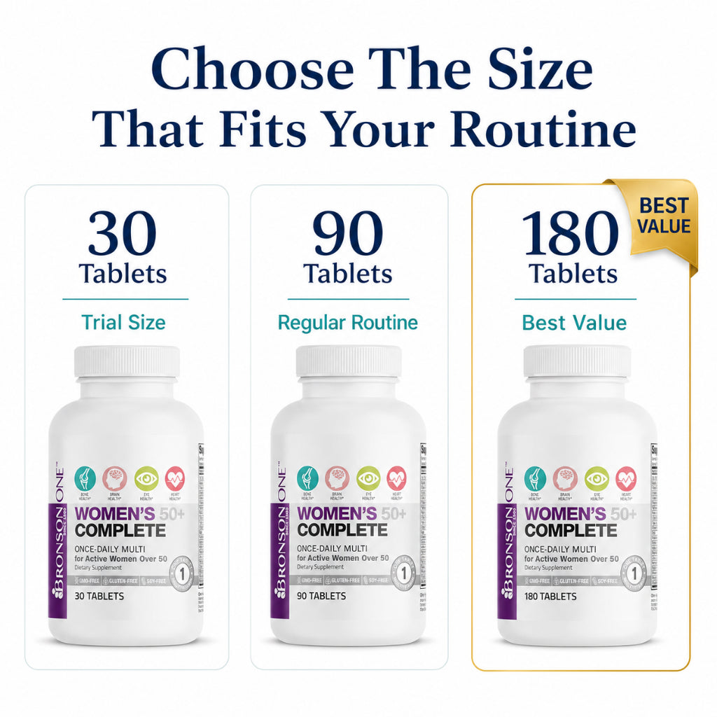 Bronson, ONE Women’s 50 Multivitamin 30/90/180 Tablets, 180Tablets