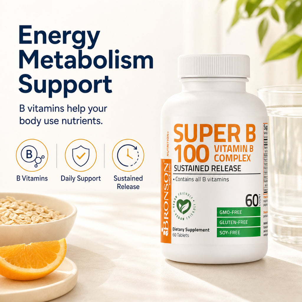 Bronson, Super B 100 Vitamin B Complex, 120Tablets