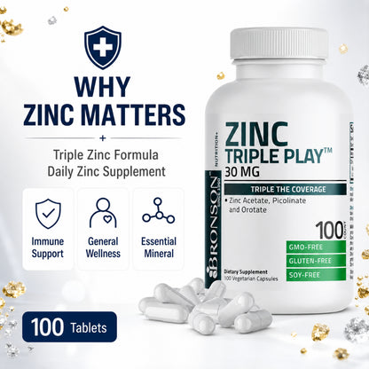 Bronson, Zinc Triple Play 30 mg Triple, 30mg