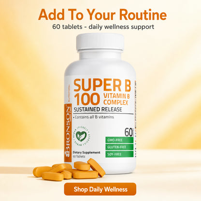 Bronson, Super B 100 Vitamin B Complex, 120Tablets