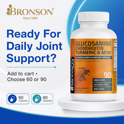 Bronson, Glucosamine Chondroitin Turmeric MSM Capsules Joint, 90cap