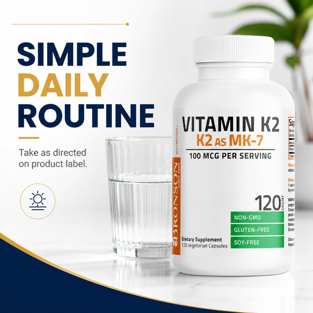 Bronson, Vitamin K2 as MK-7 Menaquinone 100, 120cap