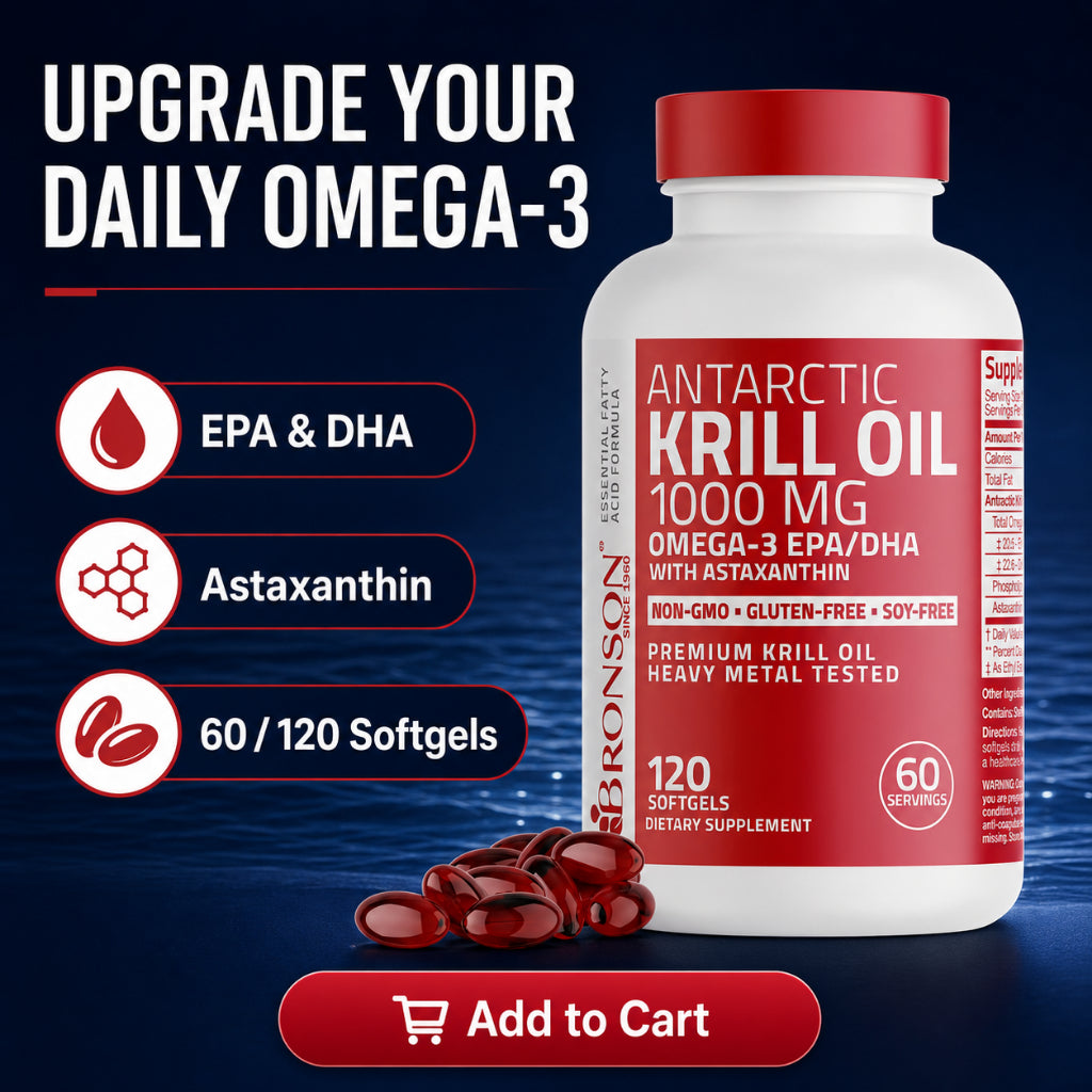 Bronson, Antarctic Krill Oil Omega-3 EPA DHA, 1000mg