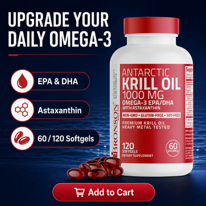 Bronson, Antarctic Krill Oil Omega-3 EPA DHA, 1000mg