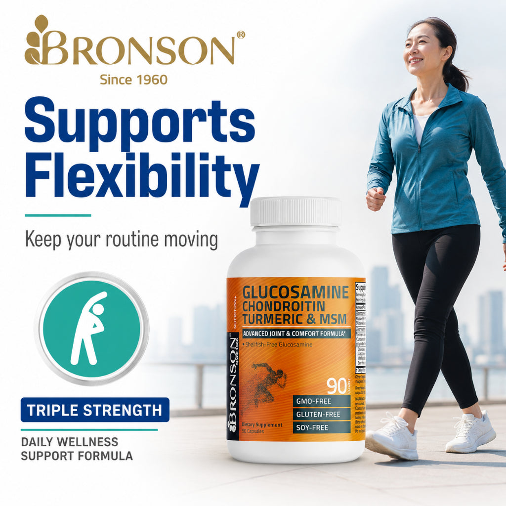 Bronson, Glucosamine Chondroitin Turmeric MSM Capsules Joint, 90cap