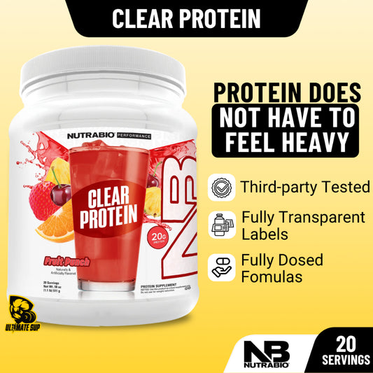 NutraBio, Clear Protein Powder Whey Protein Isolate, 20Servings