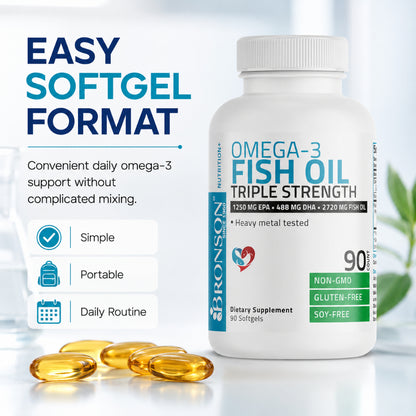 Bronson, Omega 3 Fish Oil Triple Strength, 2720mg