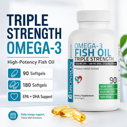 Bronson, Omega 3 Fish Oil Triple Strength, 2720mg