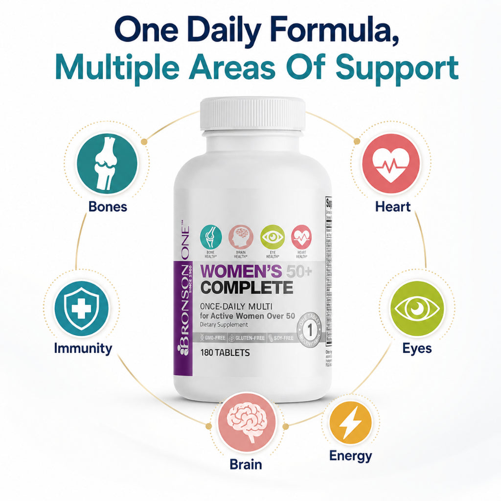 Bronson, ONE Women’s 50 Multivitamin 30/90/180 Tablets, 180Tablets