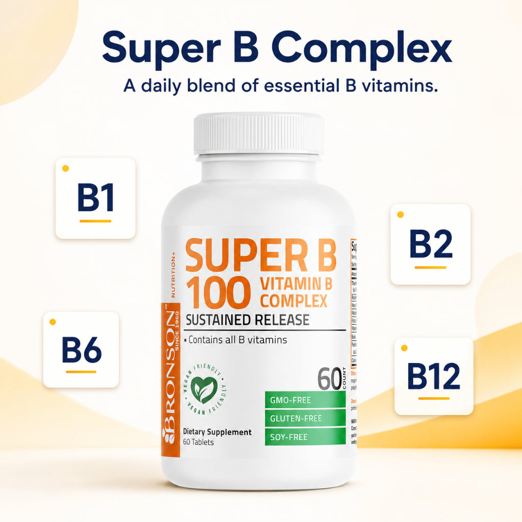 Bronson, Super B 100 Vitamin B Complex, 120Tablets