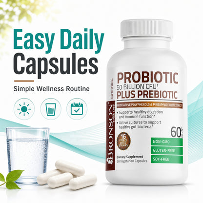 Bronson, Probiotic 50 Billion CFU Prebiotic with