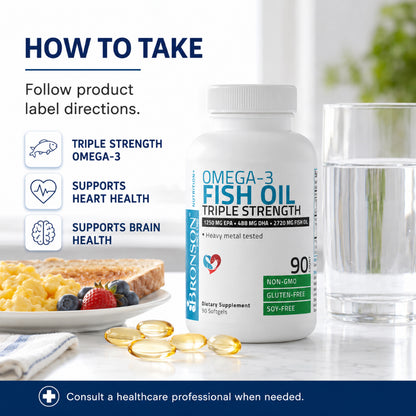 Bronson, Omega 3 Fish Oil Triple Strength, 2720mg