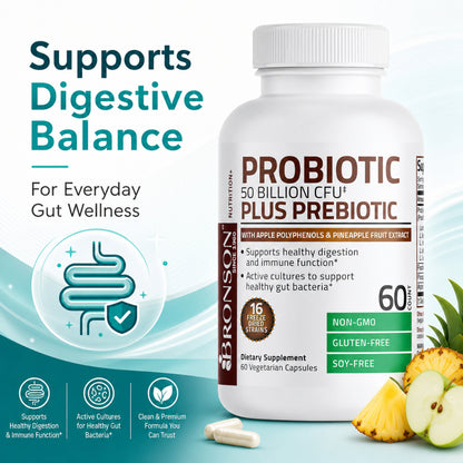 Bronson, Probiotic 50 Billion CFU Prebiotic with