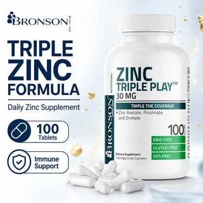 Bronson, Zinc Triple Play 30 mg Triple, 30mg