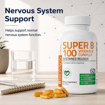 Bronson, Super B 100 Vitamin B Complex, 120Tablets
