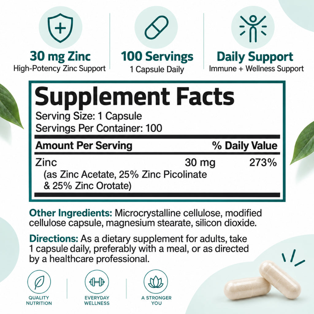 Bronson, Zinc Triple Play 30 mg Triple, 30mg