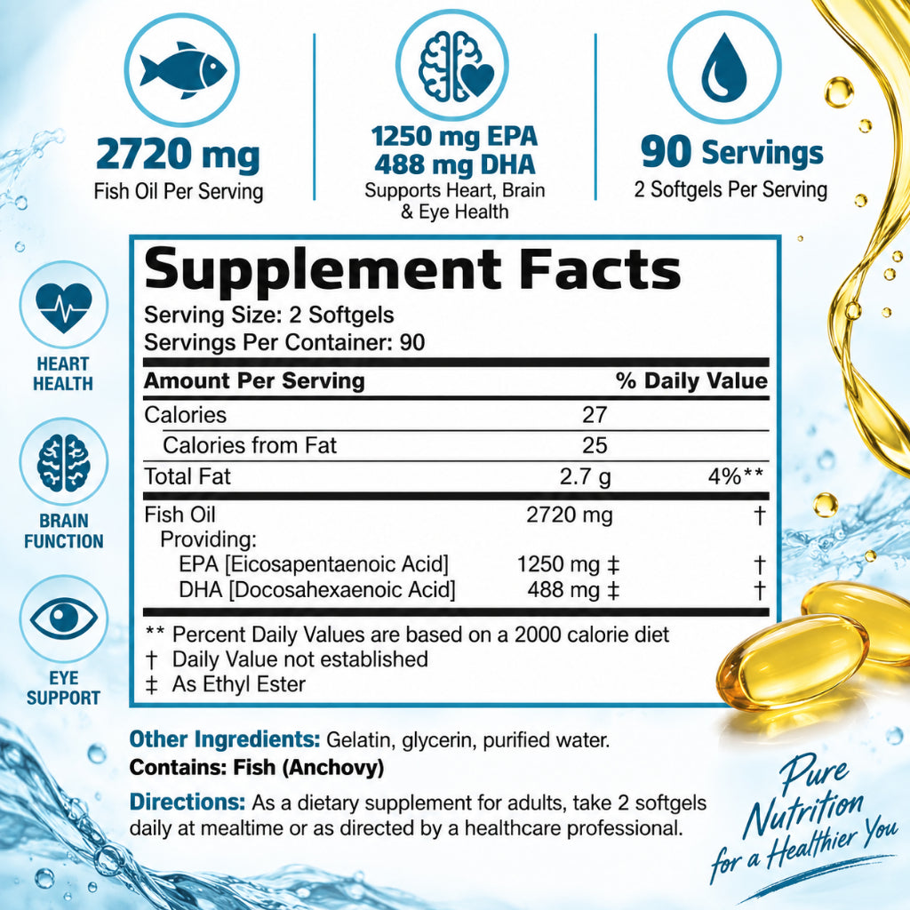 Bronson, Omega 3 Fish Oil Triple Strength, 2720mg