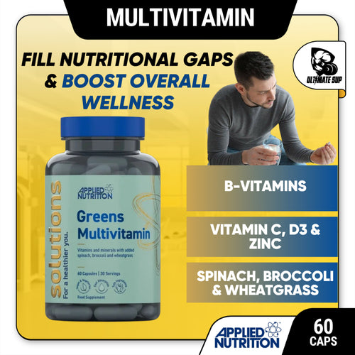 Applied Nutrition, Greens Multivitamin Capsules Daily Greens Essential, 60cap