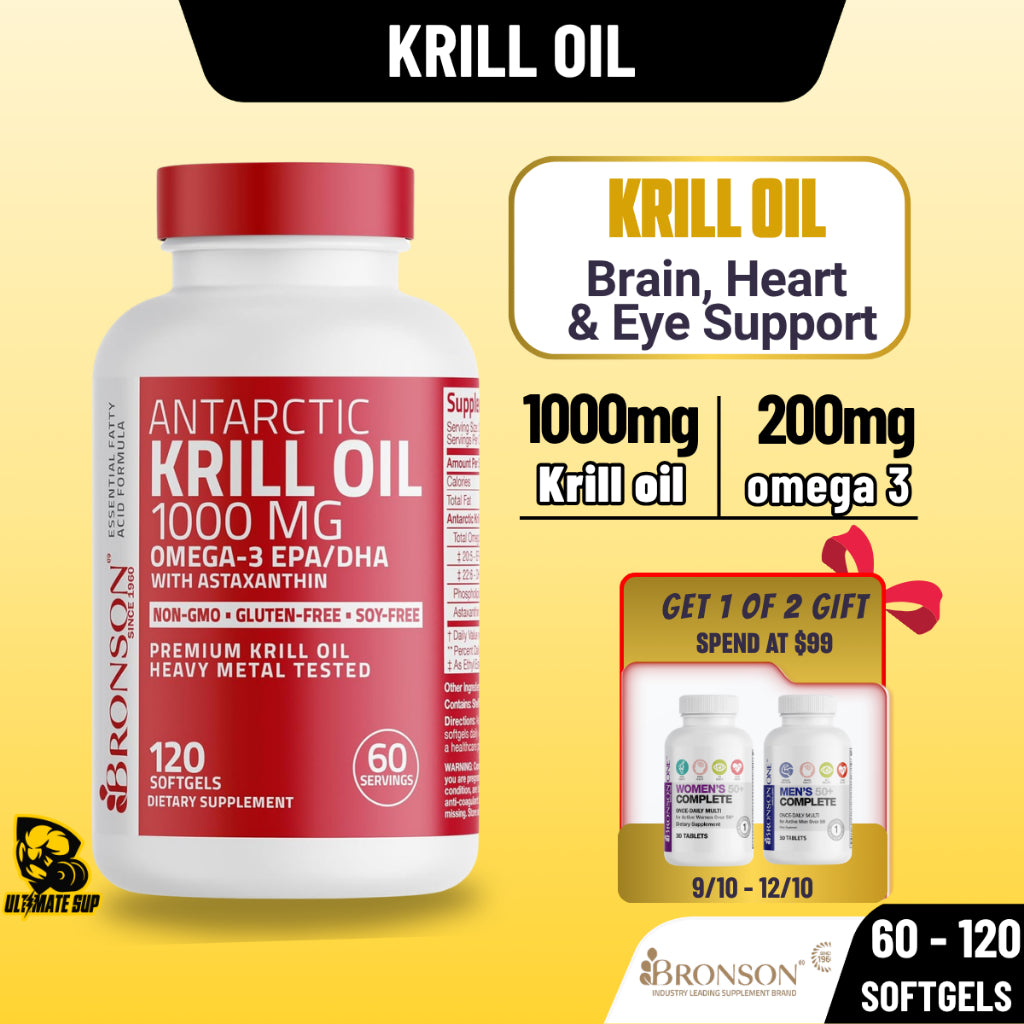 Bronson, Antarctic Krill Oil Omega-3 EPA DHA, 1000mg