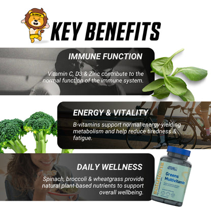 Applied Nutrition, Greens Multivitamin Capsules Daily Greens Essential, 60cap