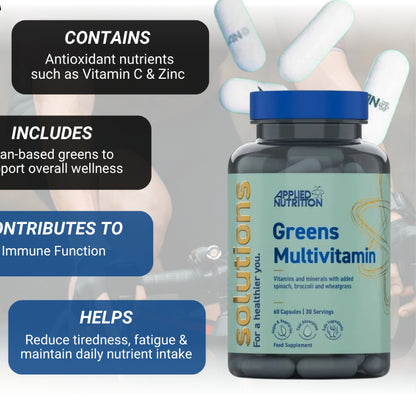 Applied Nutrition, Greens Multivitamin Capsules Daily Greens Essential, 60cap
