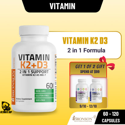 Bronson, Vitamin K2 MK7 with D3 Formula, 180cap