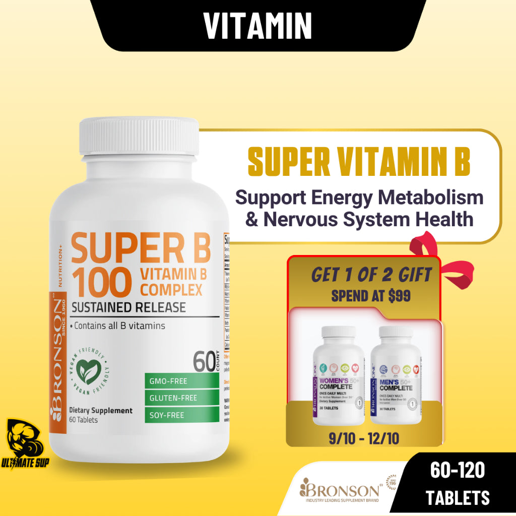 Bronson, Super B 100 Vitamin B Complex, 120Tablets