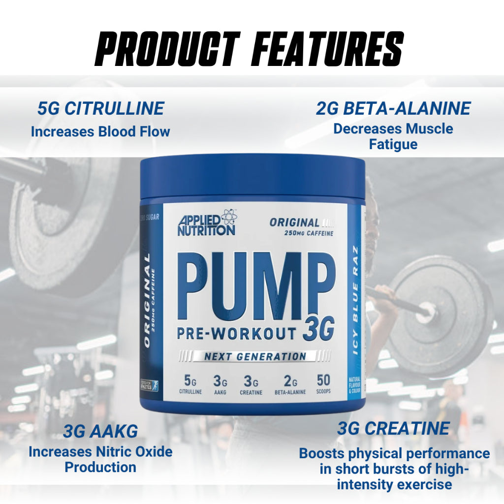 Applied Nutrition, PUMP Pre-Workout Pump Support Energy Focus, 3G