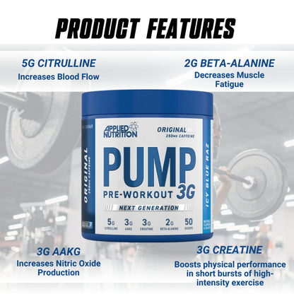 Applied Nutrition, PUMP Pre-Workout Pump Support Energy Focus, 3G