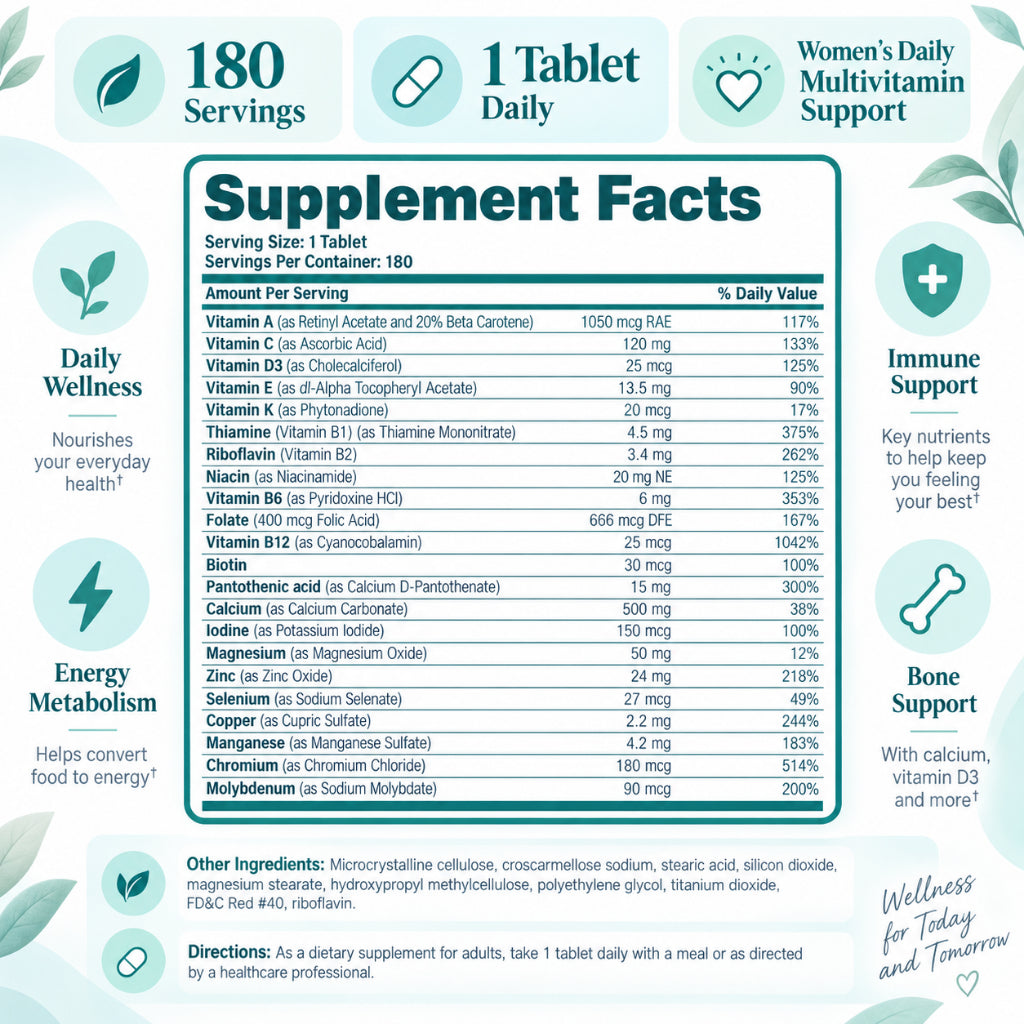 Bronson, ONE Women’s 50 Multivitamin 30/90/180 Tablets, 180Tablets