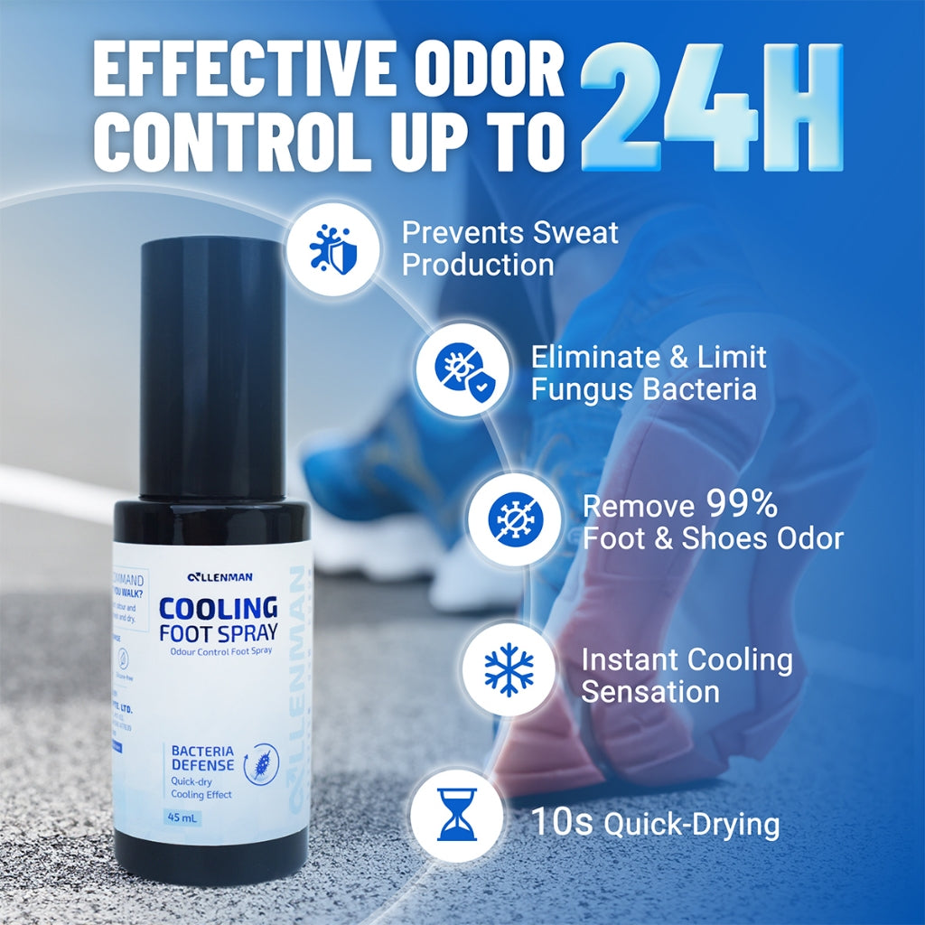 AllenMan, Cooling Foot Spray Foot Deodorant Shoe, 45ml