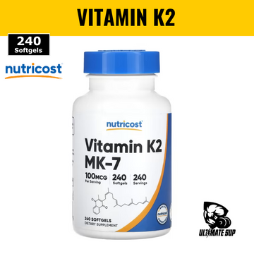 Nutricost, Vitamin K2 MK7, Support bone health and cardiovascular wellness, 100 mcg, 240 Softgels - Ultimate Sup Singapore