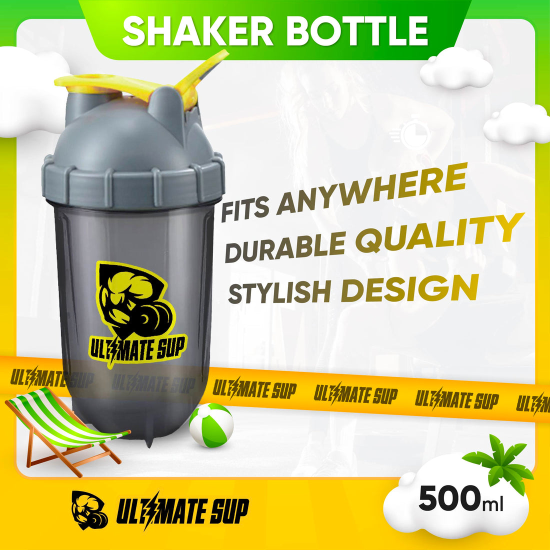 Ultimate Sup, Shaker Bottle - 550ml - Ultimate Sup Singapore