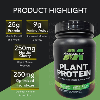 MuscleTech, Plant Protein, Pure Performance & Recovery, 1.82 lbs (824 g), 20 Servings - Ultimate Sup Singapore