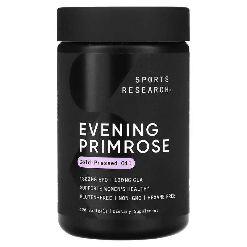 Sports Research, Evening Primrose, 1300 mg, 120 - 240 Softgels - Ultimate Sup Singapore