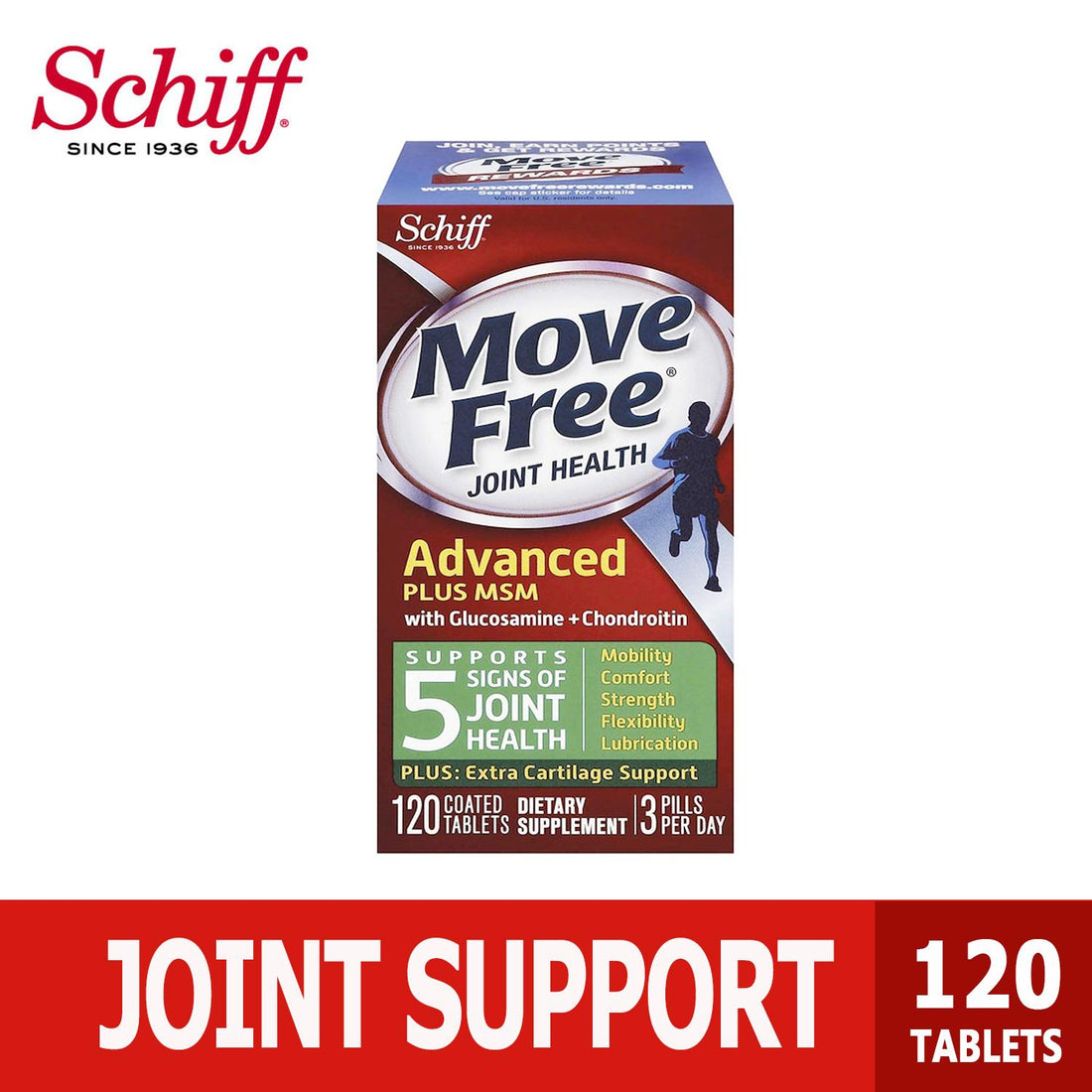 Schiff, Move Free Joint Health, 120 Coated Tablets - Ultimate Sup Singapore